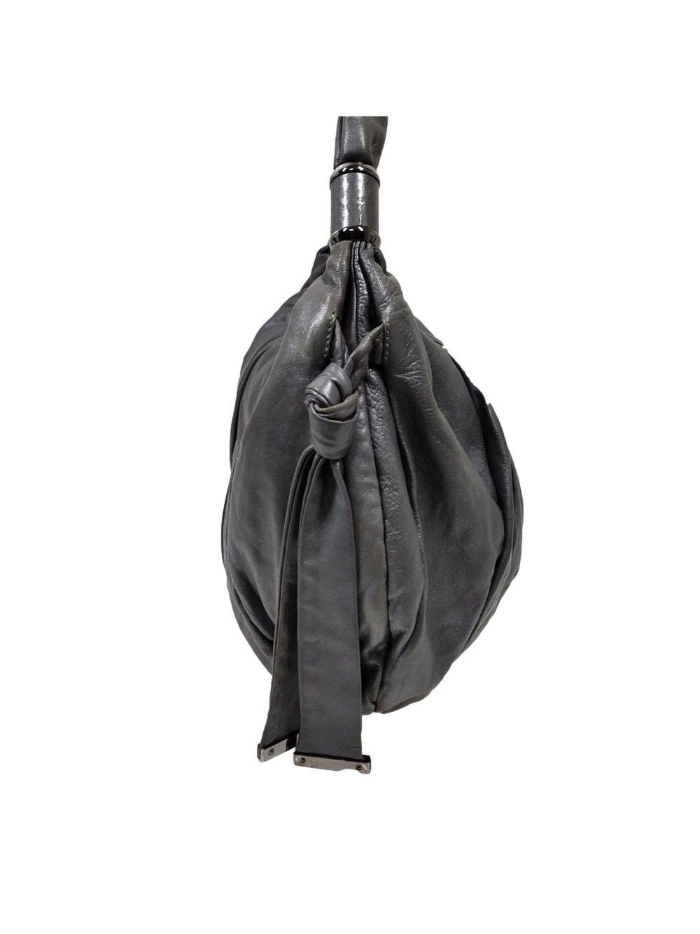 Bally Gray Leather Large Shoulder Hobo Bag - Picture 4 of 14
